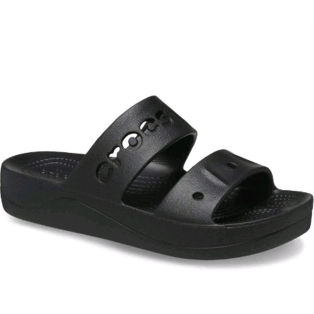 Crocs Women's Baya Platform Slide Sandal Black US 9